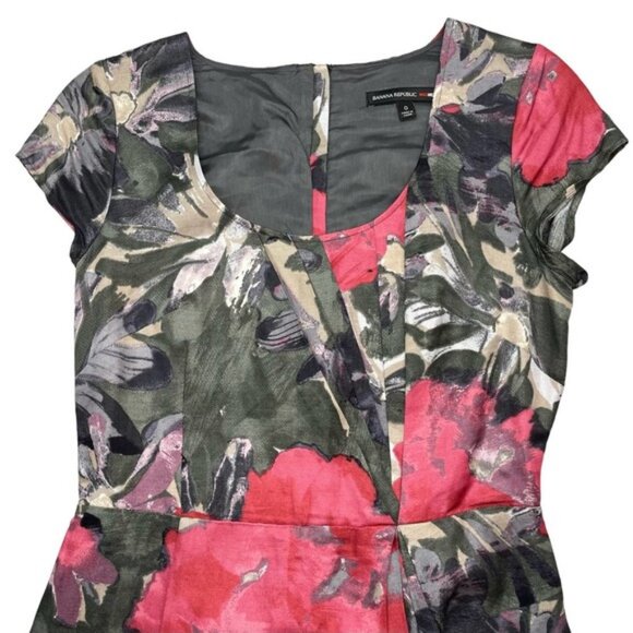 Banana Republic Mad Men Collection Begonia Red Combo Sheath Dress 0 - Picture 4 of 9